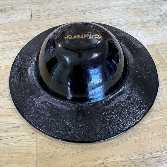 Blown Fused Glass Dish Millefiori Cat & Mouse Design Textured Mod Modern Signed - Picture 11 of 16